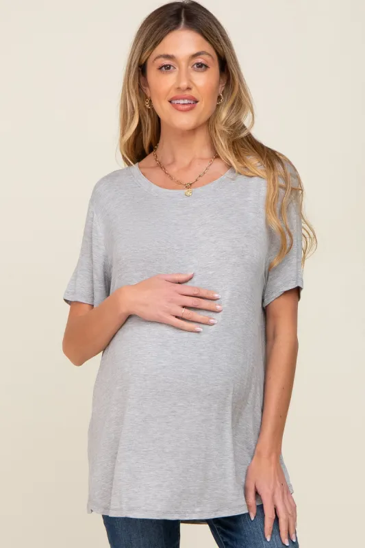 Grey Basic Maternity Tee sold by Pinkblush