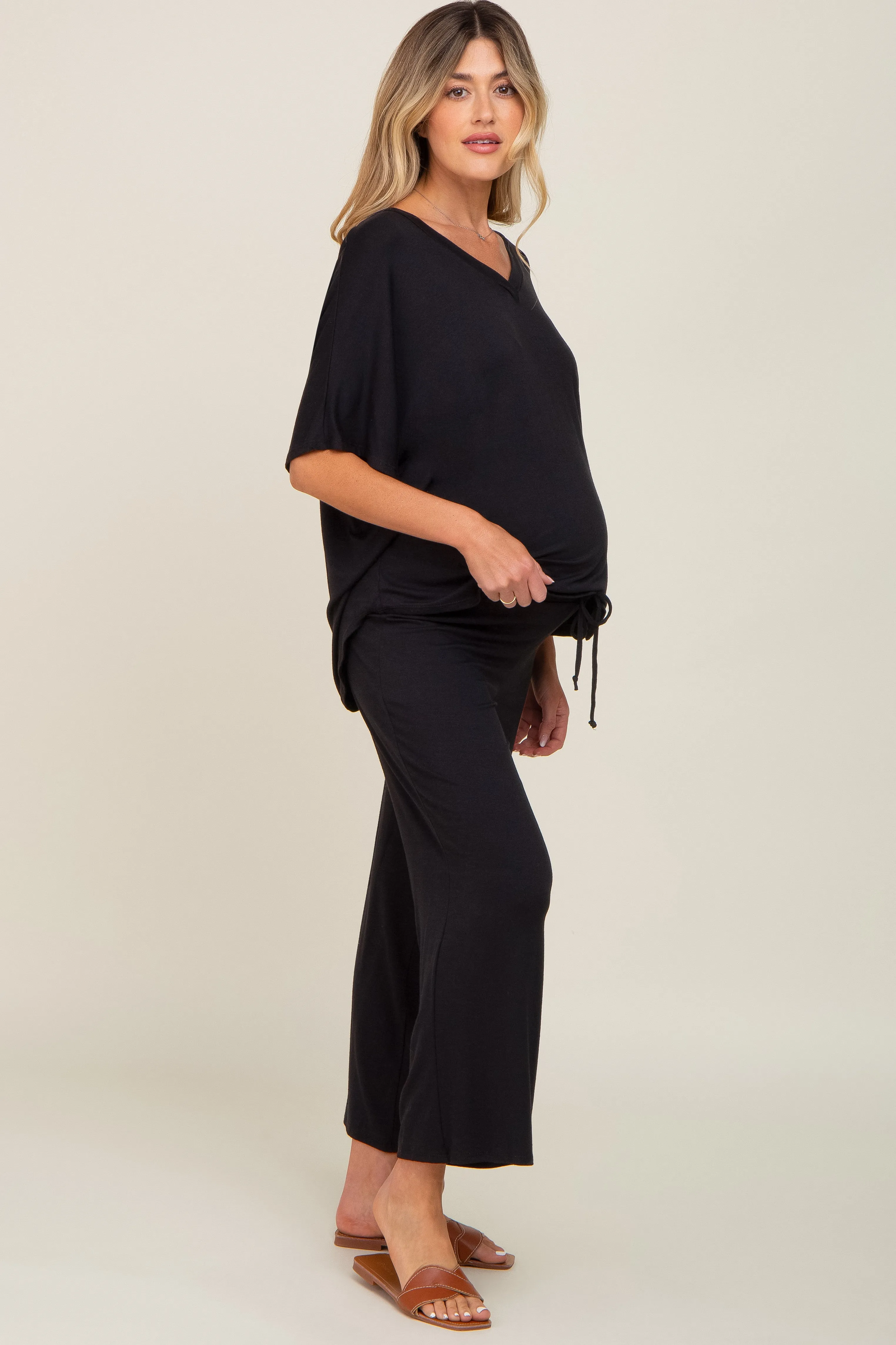 Black Cropped Pant Maternity Set sold by Pinkblush product image thumbnail 2