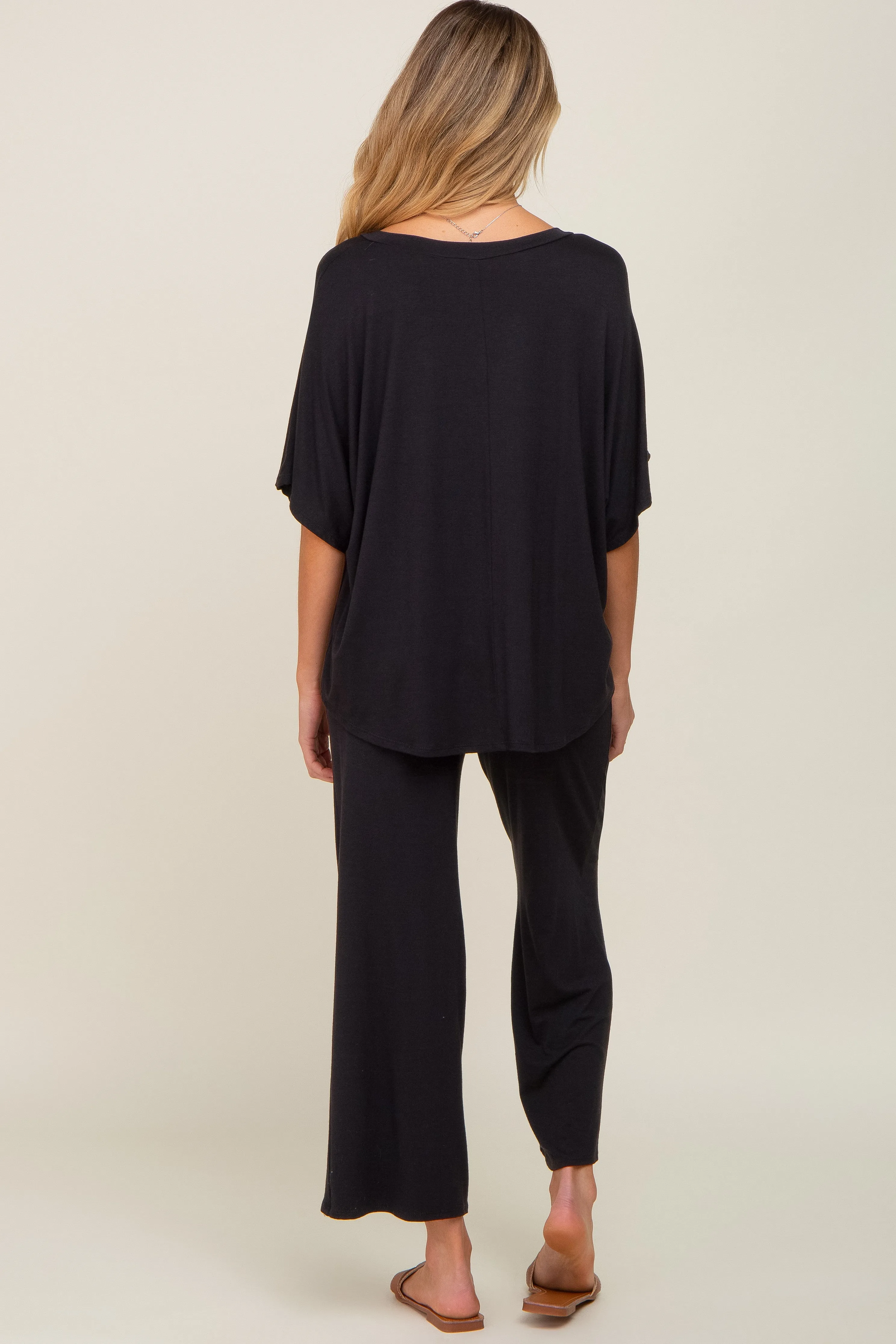 Black Cropped Pant Maternity Set sold by Pinkblush product image thumbnail 3