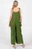 Green Linen Shoulder Tie Jumpsuit sold by Pinkblush