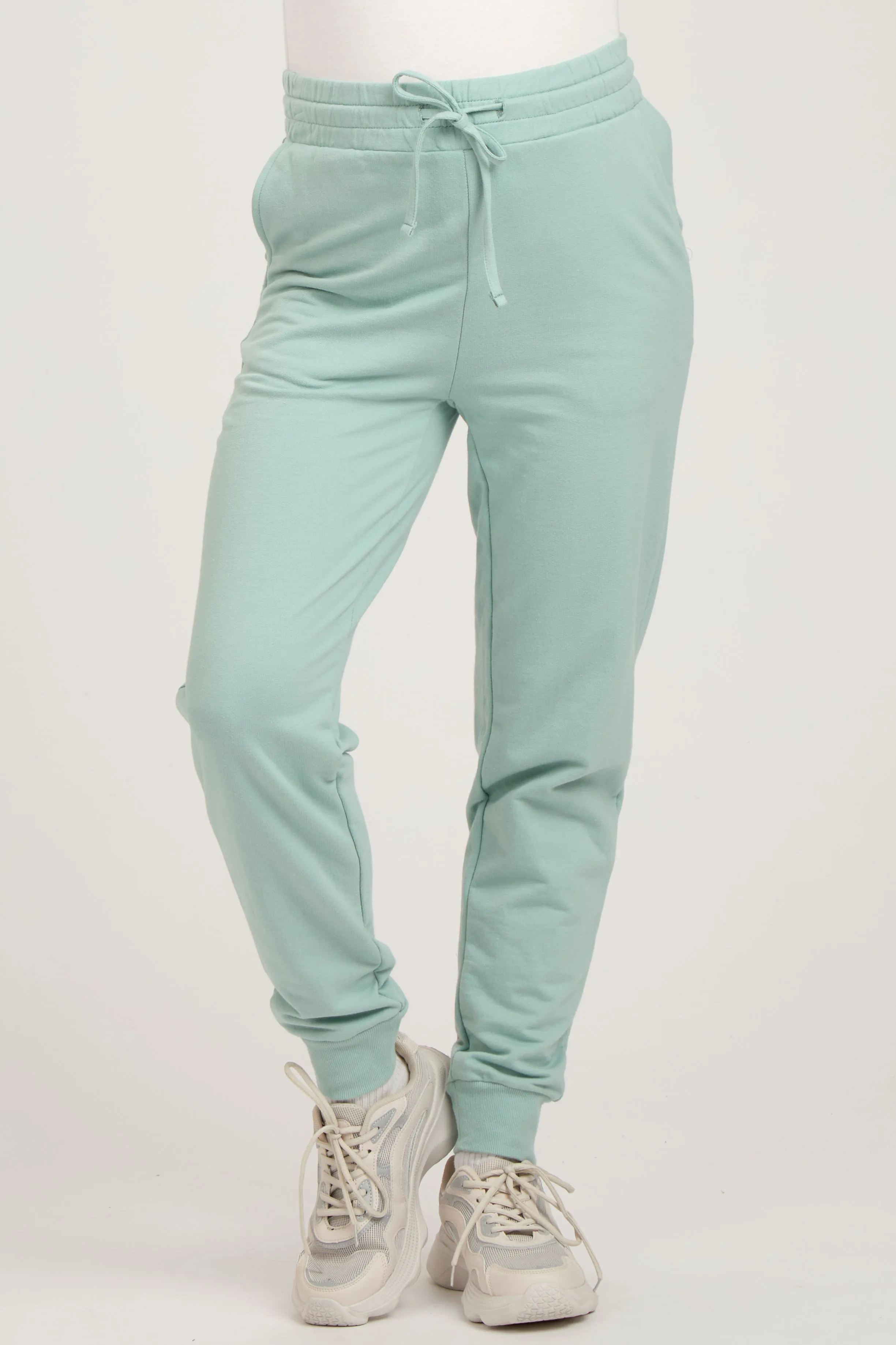 Mint Green Basic Drawstring Maternity Sweatpants sold by Pinkblush product image thumbnail 2