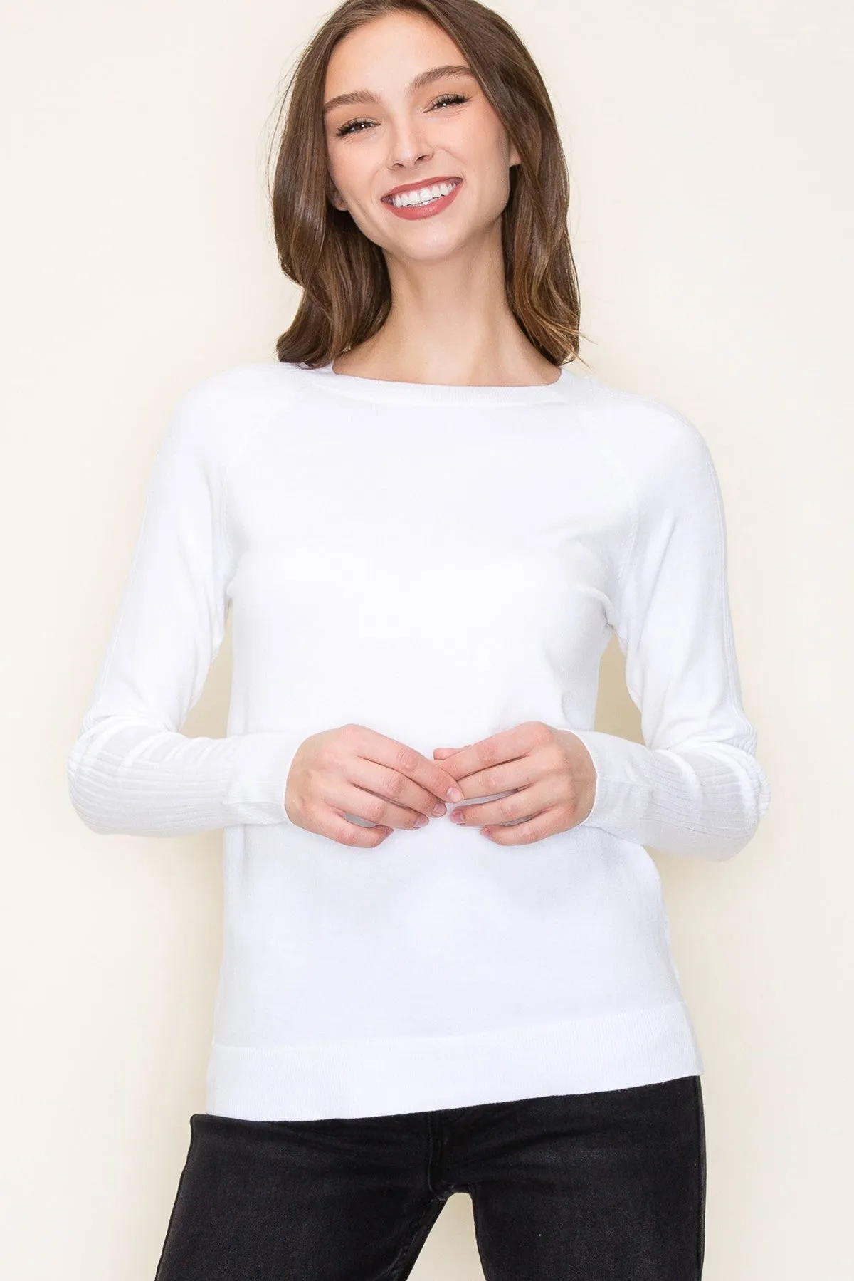 Ivory Knit Long Sleeve Top sold by Pinkblush