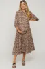 Burgundy Floral Collared Tiered Maternity Maxi Dress sold by Pinkblush