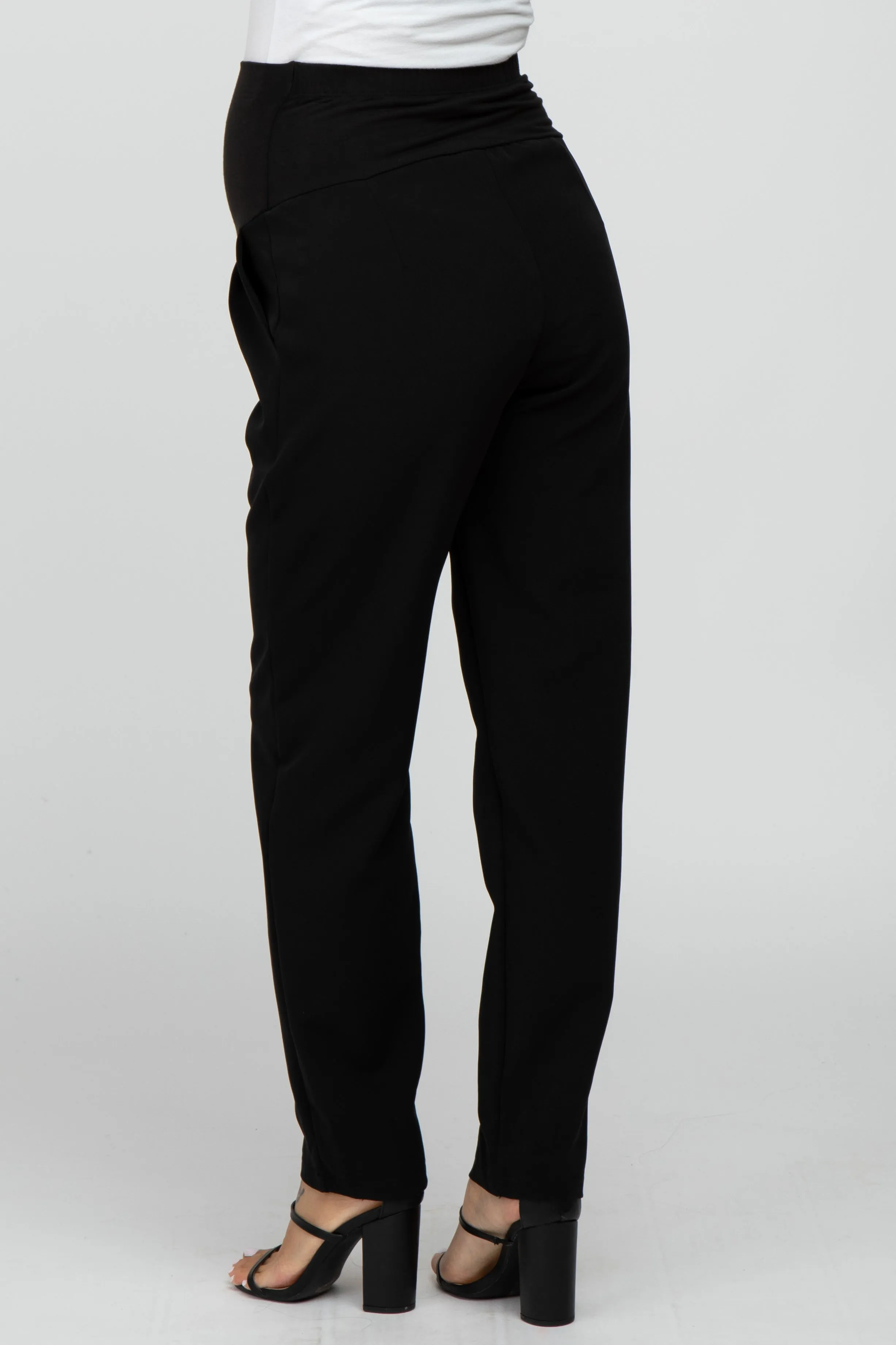 Black Pleated Relax Fit Maternity Pants sold by Pinkblush product image thumbnail 4