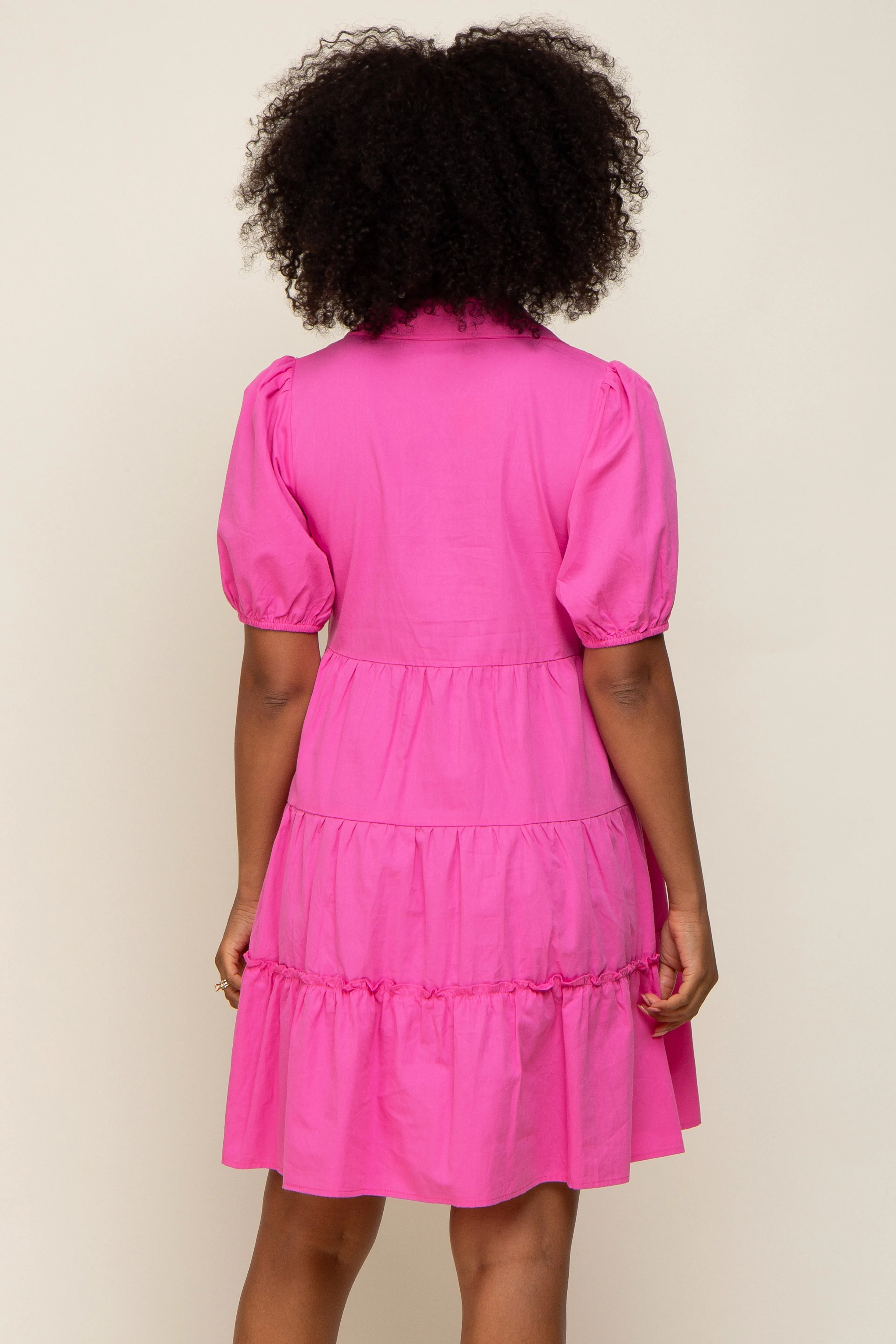 Pink Collared Tiered Dress sold by Pinkblush product image thumbnail 3