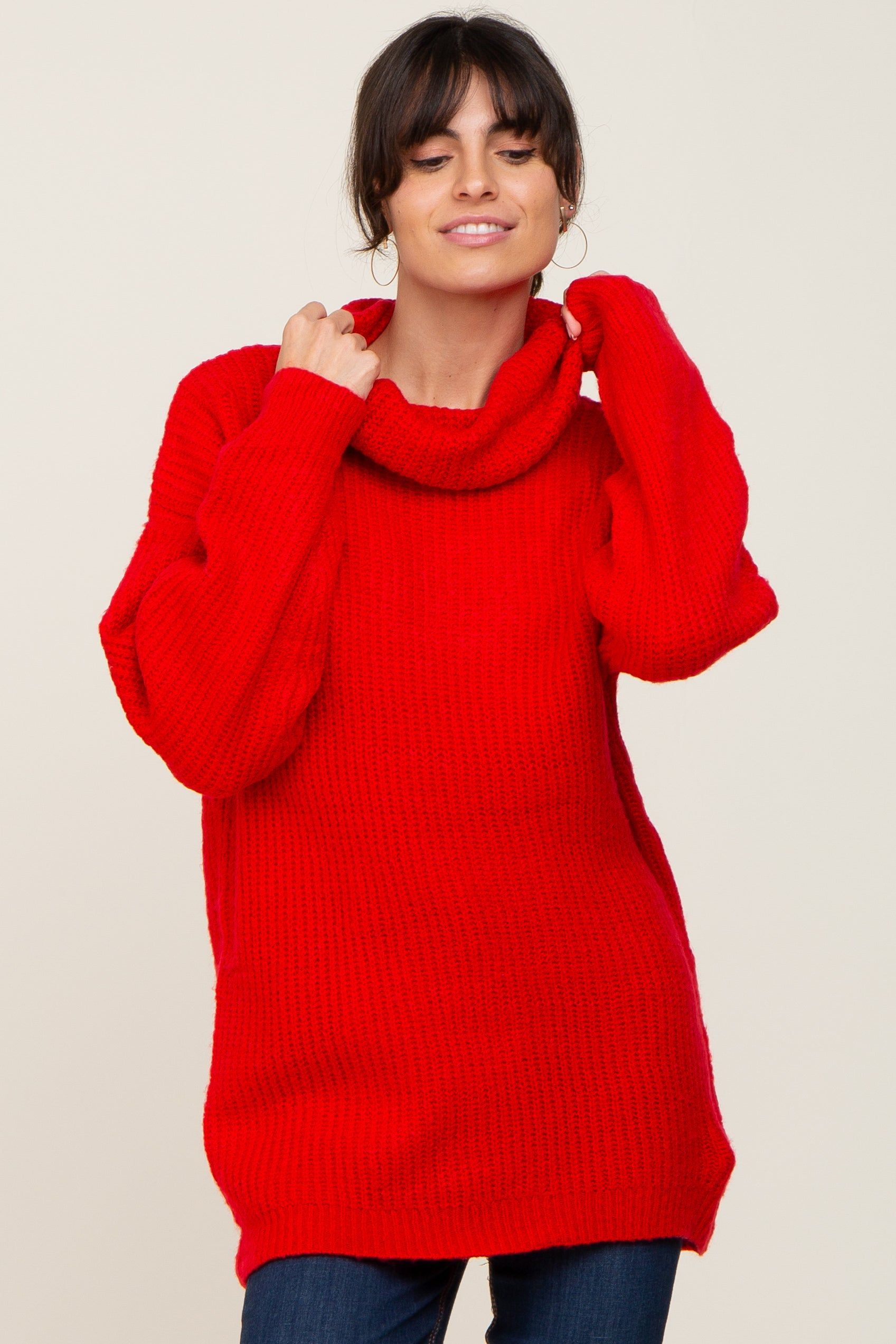 Red Soft Knit Cutout Back Sweater sold by Pinkblush
