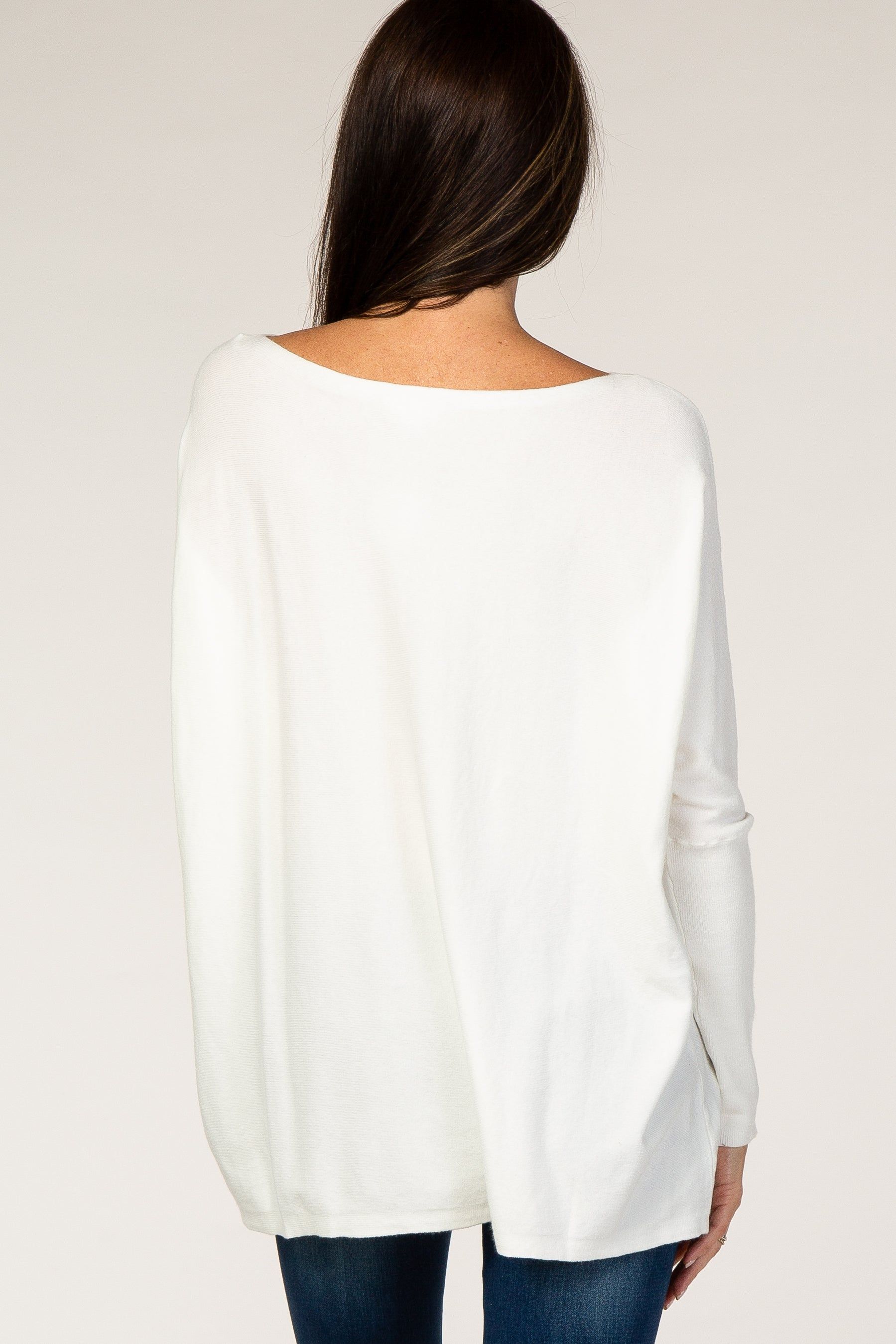 Cream Soft Knit Boatneck Dolman Sleeve Sweater sold by Pinkblush product image thumbnail 3