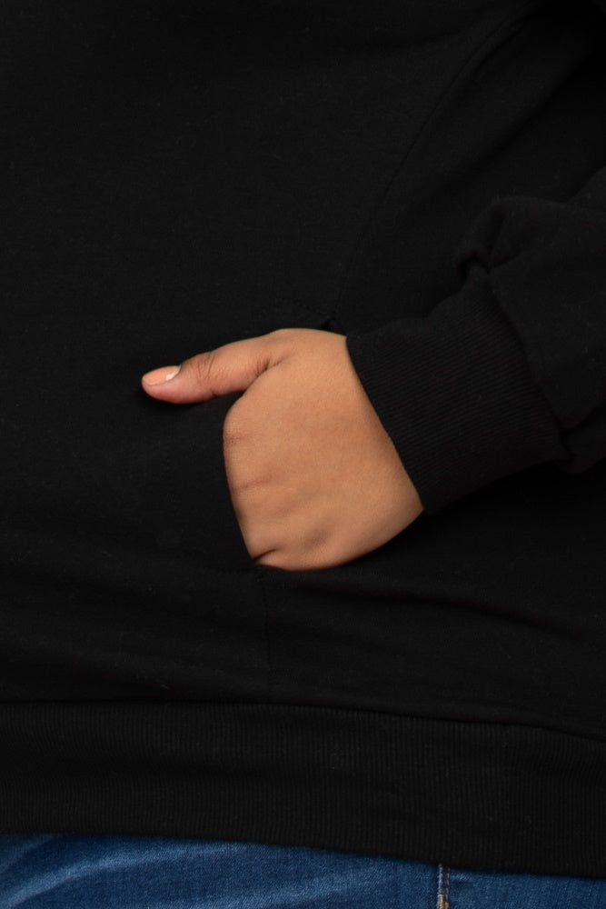 Black Pocketed Plus Maternity Sweatshirt sold by Pinkblush product image thumbnail 3