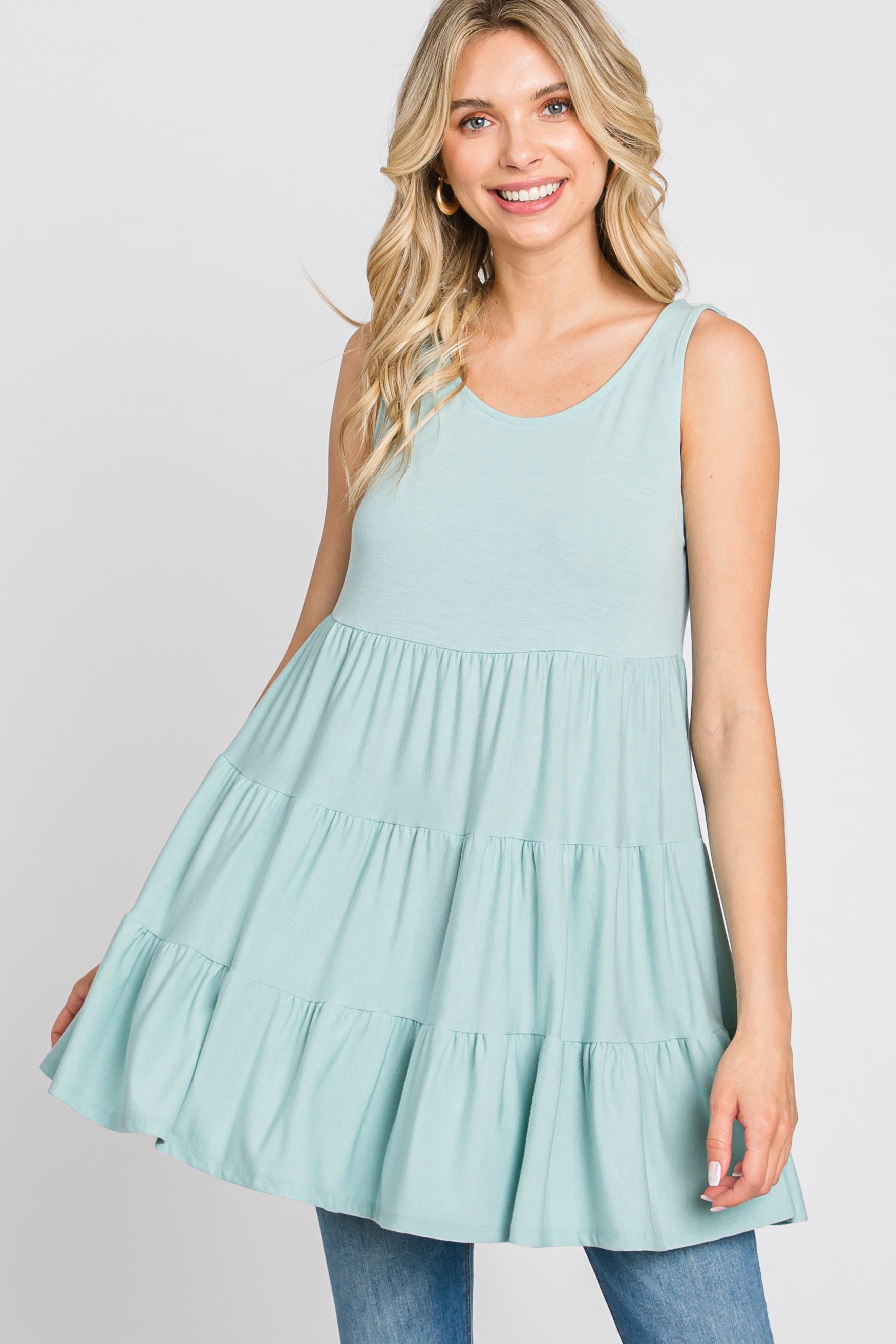 Mint Tiered Sleeveless Top sold by Pinkblush product image thumbnail 11