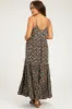 Black Printed Maternity Maxi Dress sold by Pinkblush