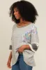 Grey Mixed Print Dolman Sleeve Top sold by Pinkblush