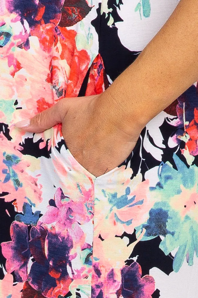 PinkBlush Navy Abstract Floral Sleeveless Maternity Maxi Dress sold by Pinkblush product image thumbnail 4