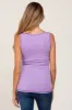 Lavender Sleeveless Ribbed Button Front Maternity Top sold by Pinkblush