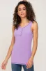 Lavender Sleeveless Ribbed Button Front Maternity Top sold by Pinkblush