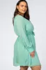 Mint Green Chiffon Plus Wrap Dress sold by Pinkblush
