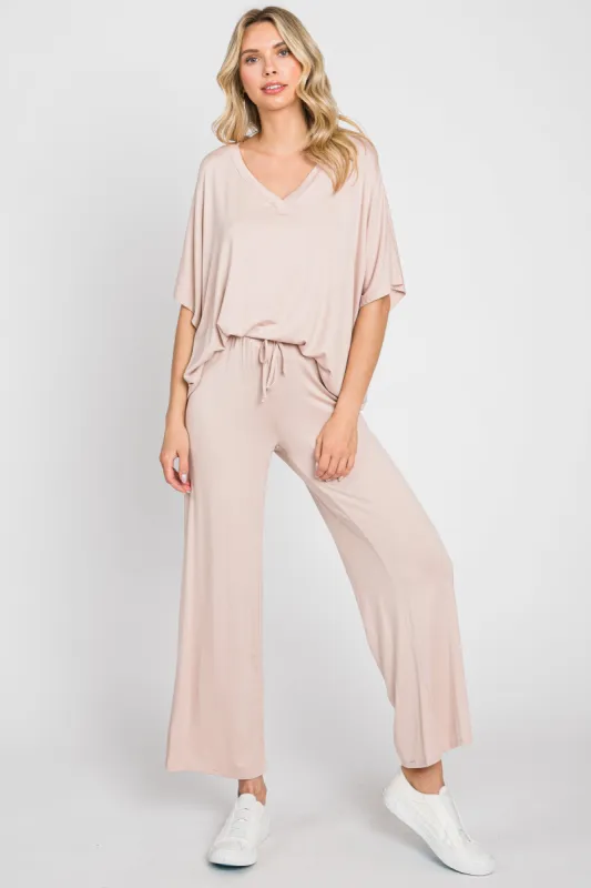 Light Pink Cropped Pant Set sold by Pinkblush