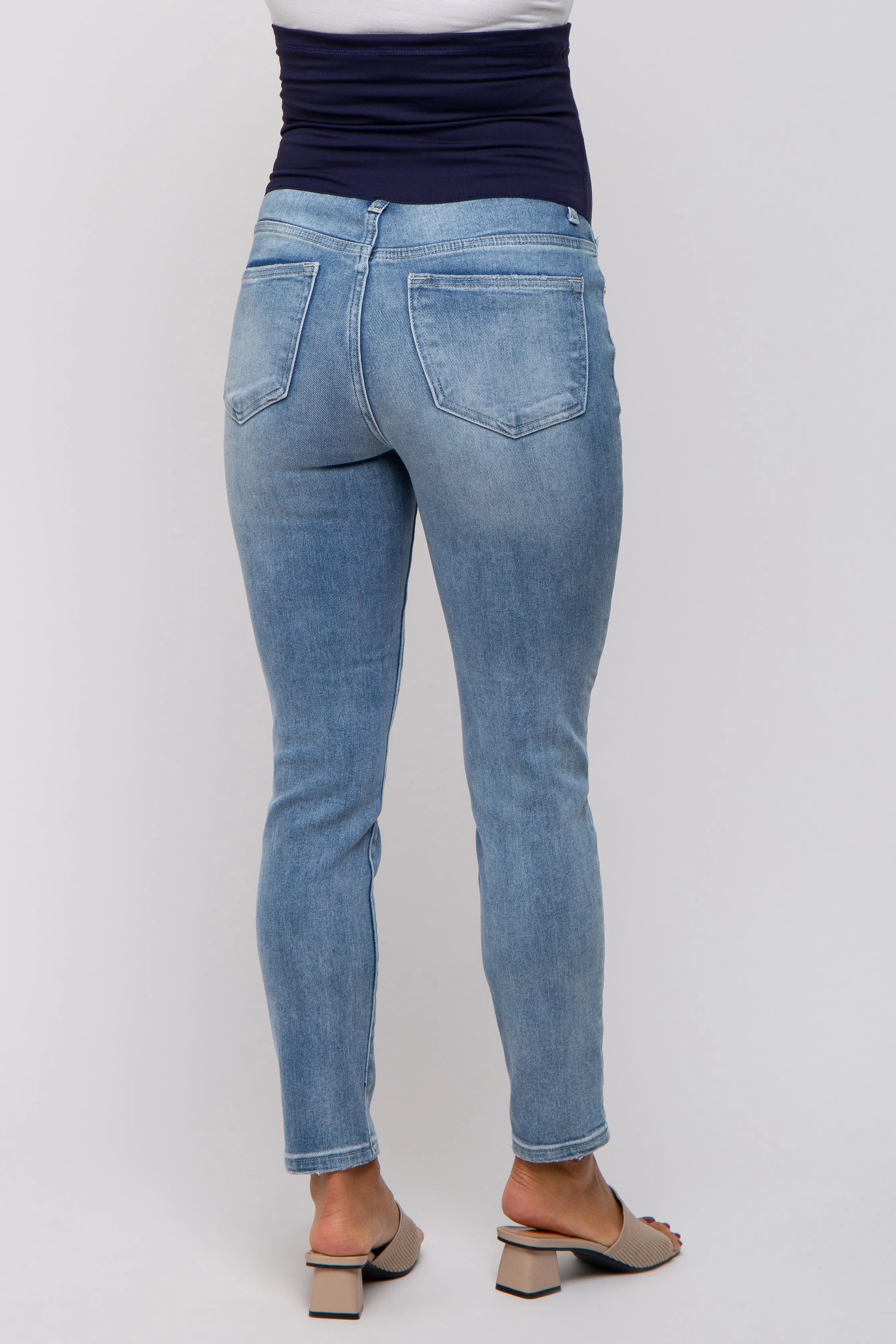 Light Blue Maternity Skinny Jeans sold by Pinkblush product image thumbnail 5