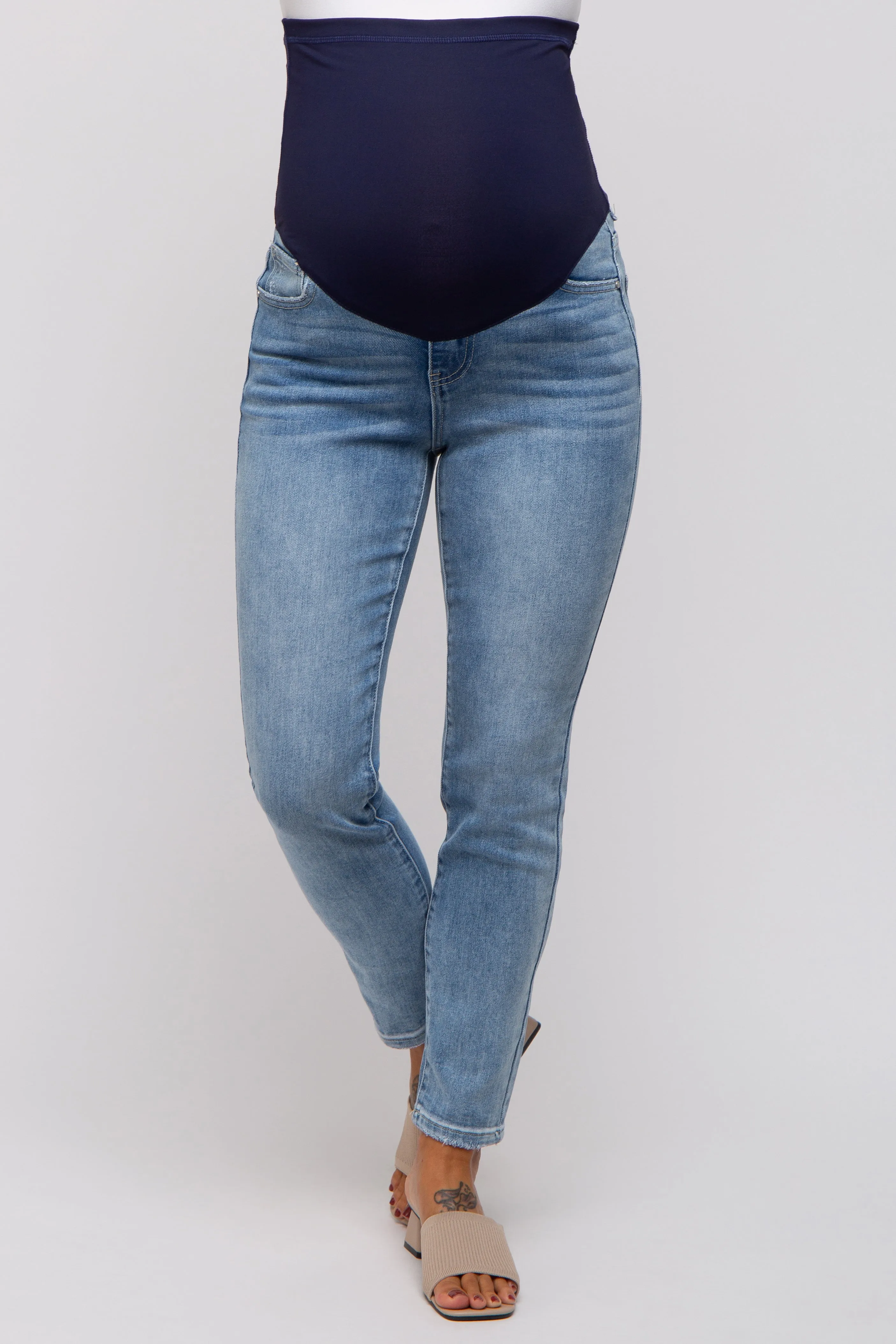 Light Blue Maternity Skinny Jeans sold by Pinkblush product image thumbnail 3