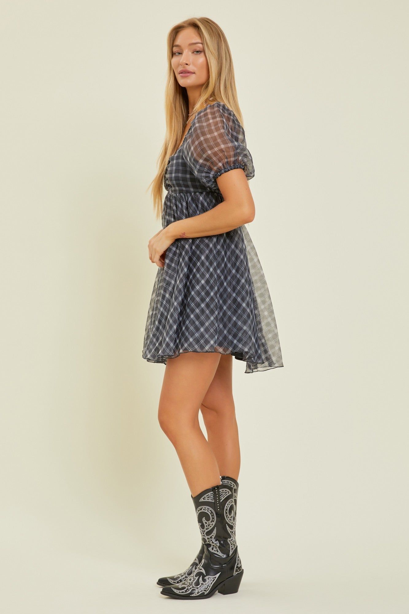 Navy Babydoll Mini Dress sold by Pinkblush product image thumbnail 2