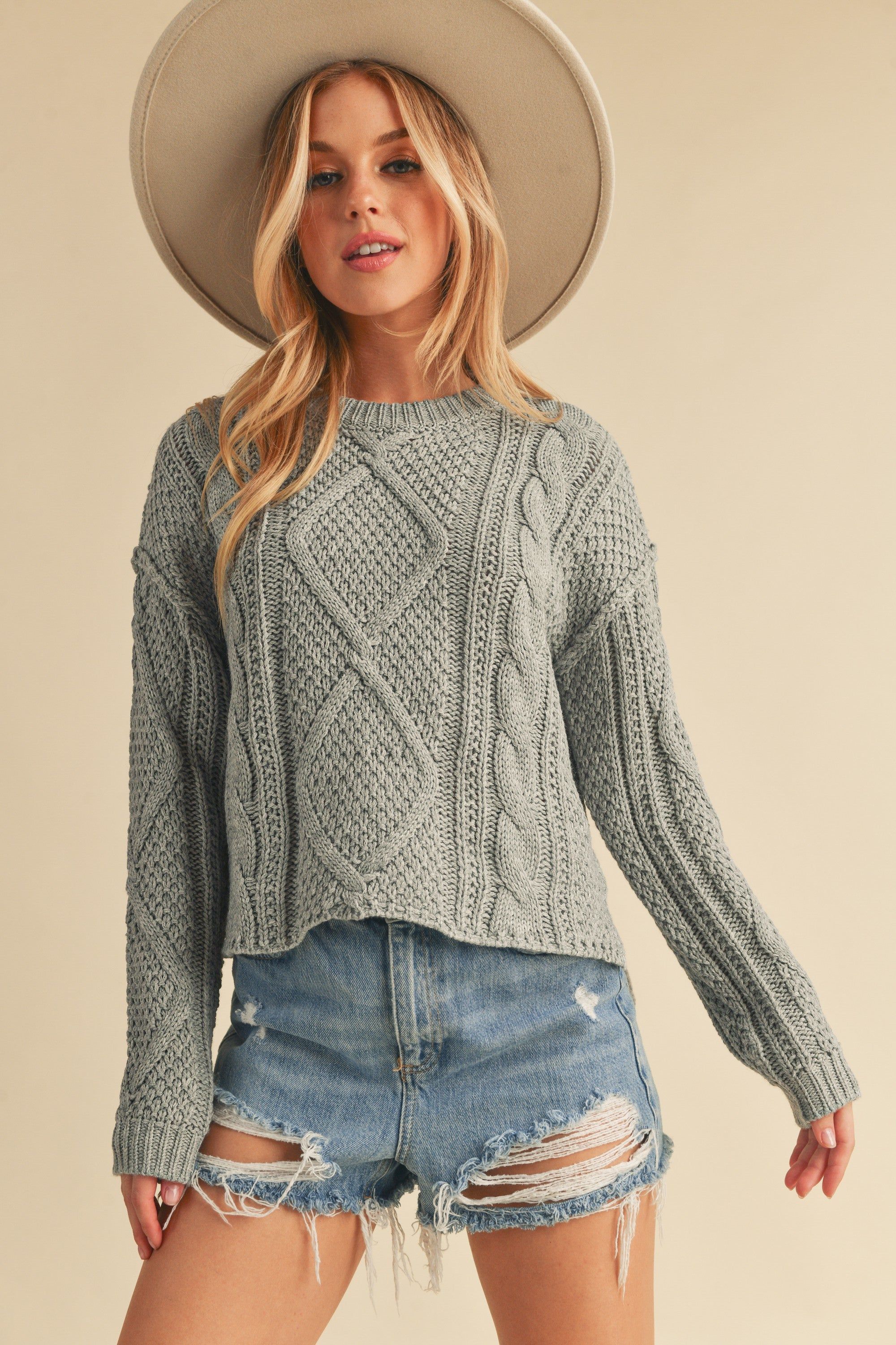Heather Gray Knit Sweater sold by Pinkblush product image thumbnail 3