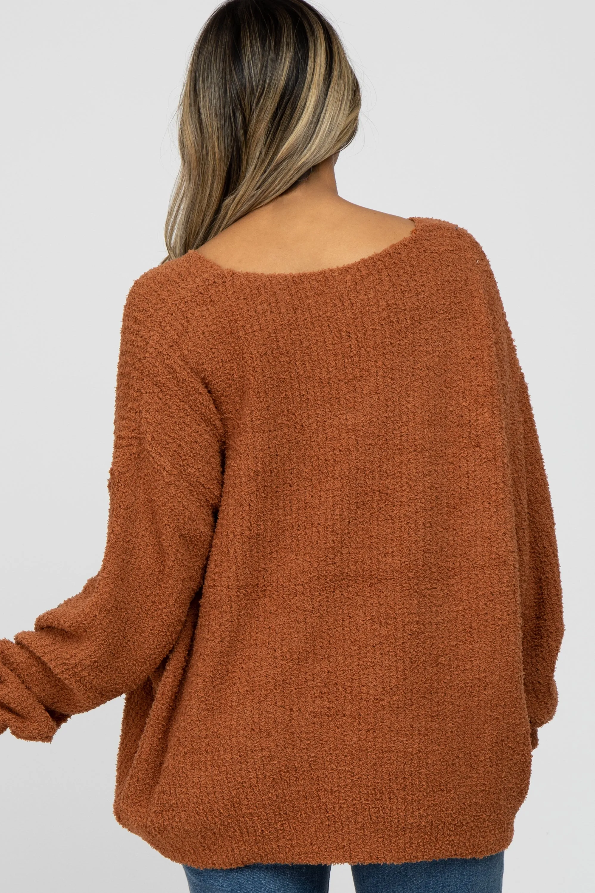 Camel V-Neck Soft Sweater sold by Pinkblush product image thumbnail 4