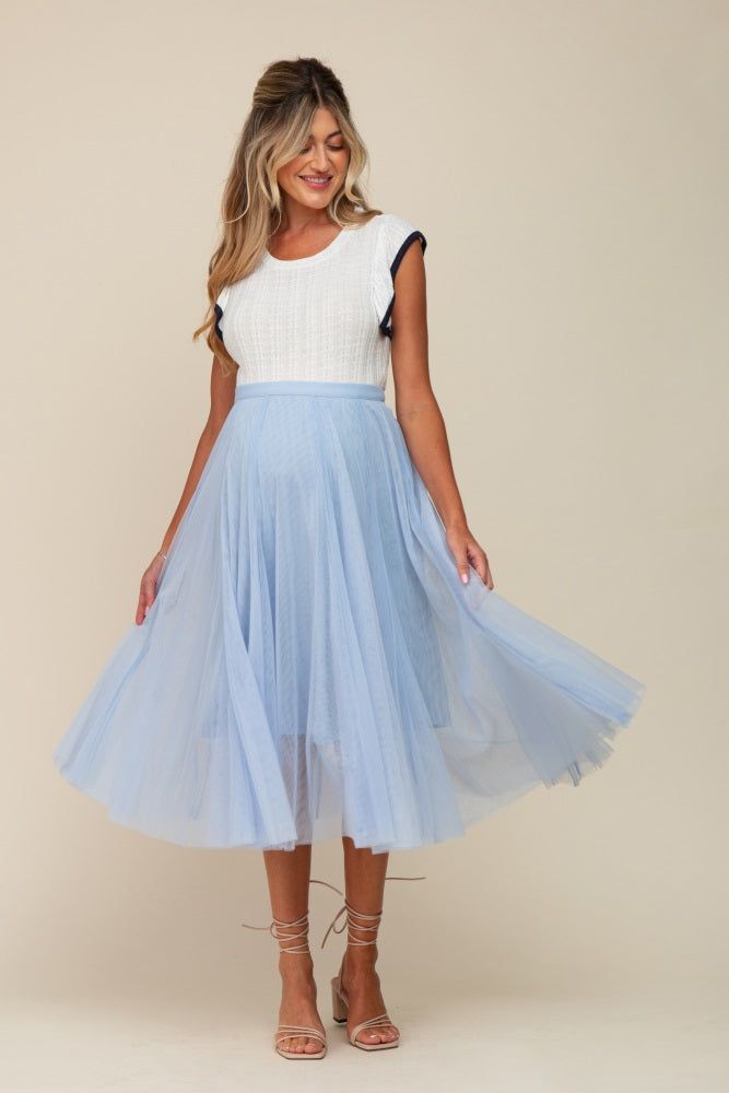 Ivory Cap Sleeve Knit Maternity Top sold by Pinkblush product image thumbnail 3