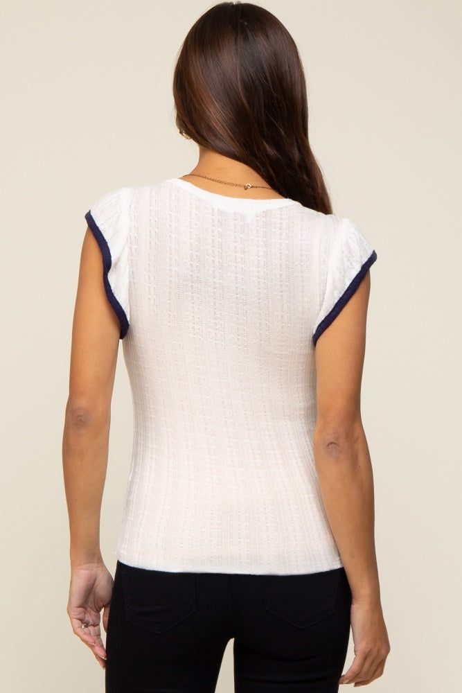 Ivory Cap Sleeve Knit Maternity Top sold by Pinkblush product image thumbnail 4