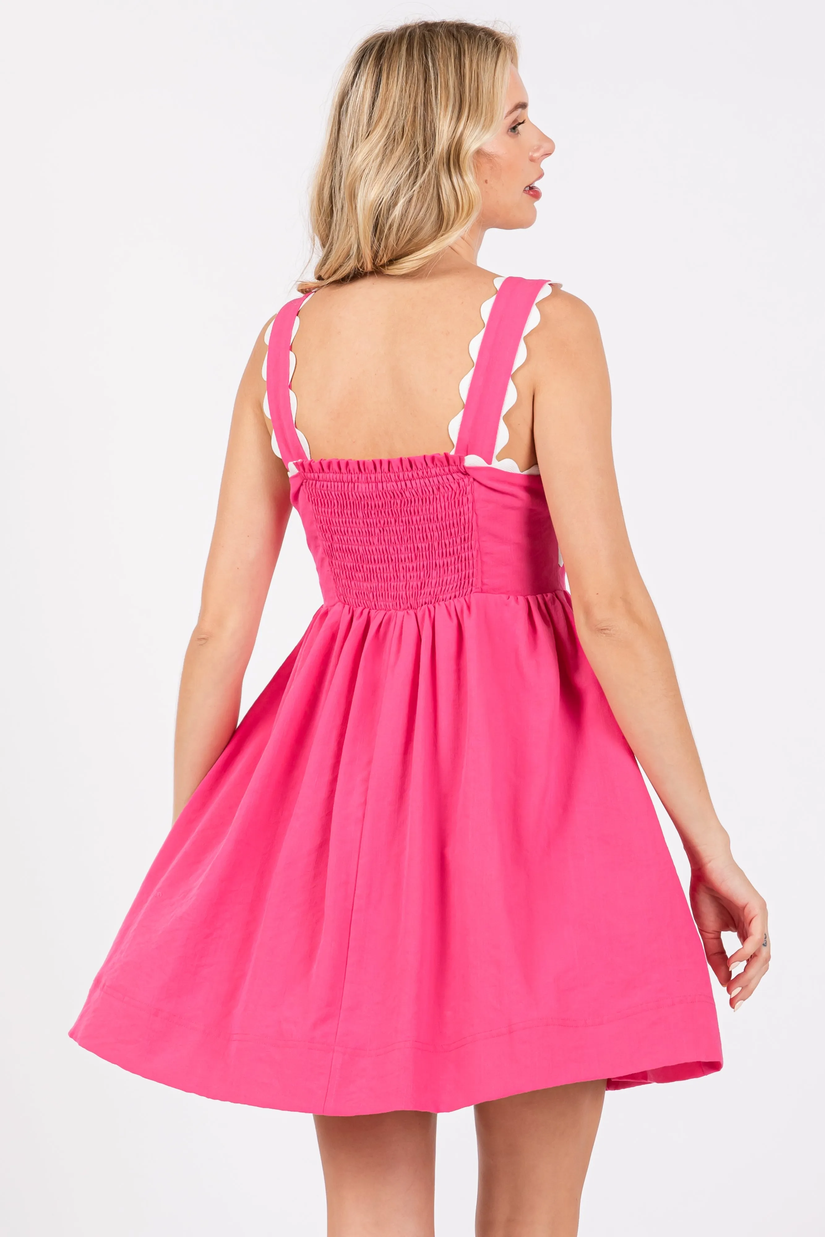 Fuchsia Ric Rack Accent Sleeveless Dress sold by Pinkblush product image thumbnail 3
