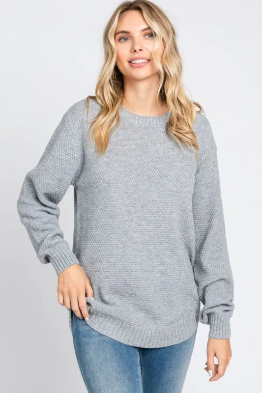 Heather Knit Pullover Sweater sold by Pinkblush