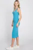 Aqua Sleeveless Ribbed Knit Fitted Dress sold by Pinkblush