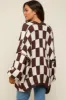 Brown Checkered Print Oversized Maternity Cardigan sold by Pinkblush