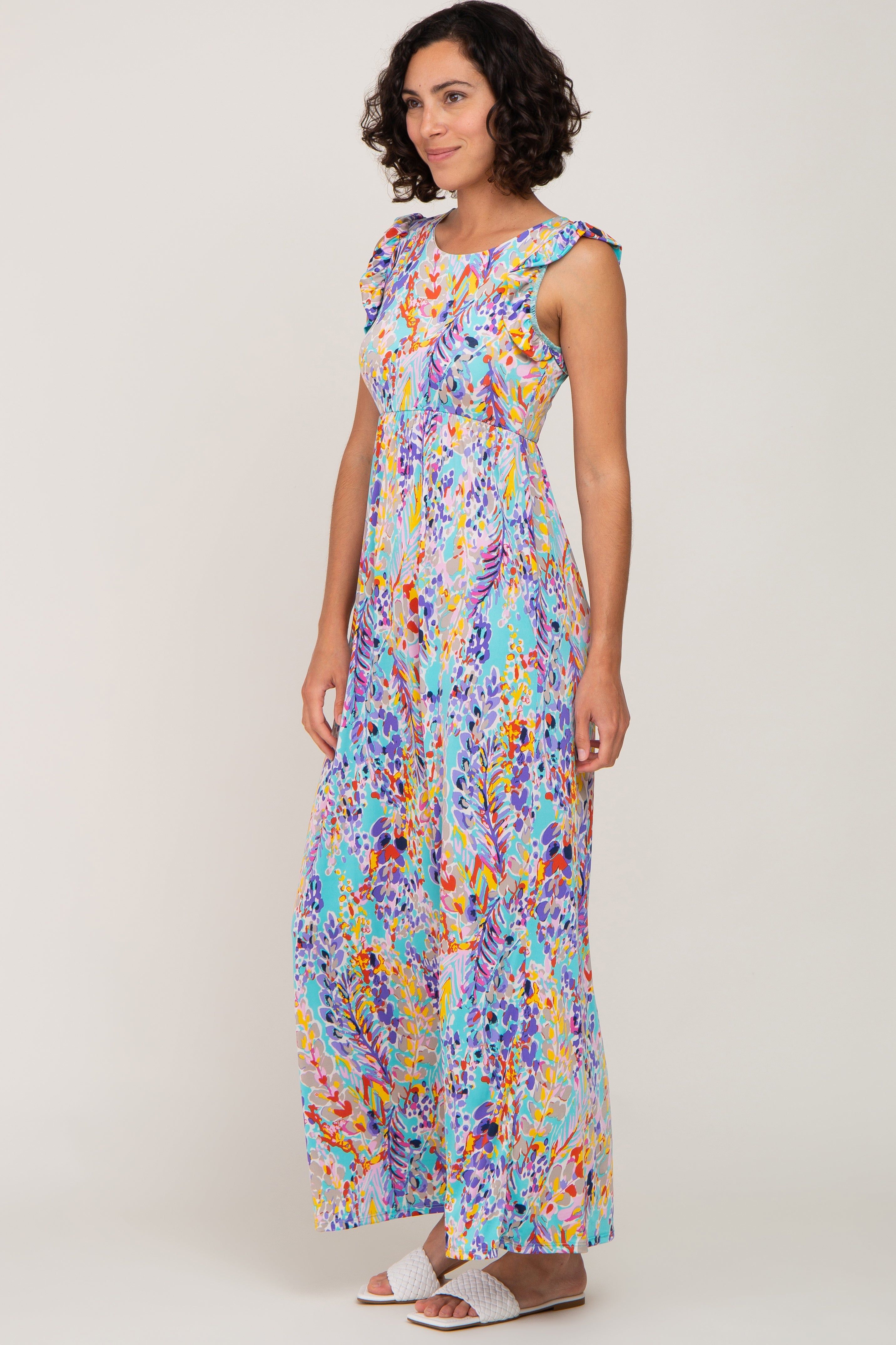 Mint Green Abstract Maxi Dress sold by Pinkblush product image thumbnail 2
