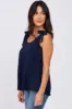 Navy Blue Shoulder Bow Tank Top sold by Pinkblush