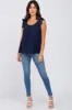 Navy Blue Shoulder Bow Tank Top sold by Pinkblush