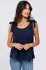 Navy Blue Shoulder Bow Tank Top sold by Pinkblush