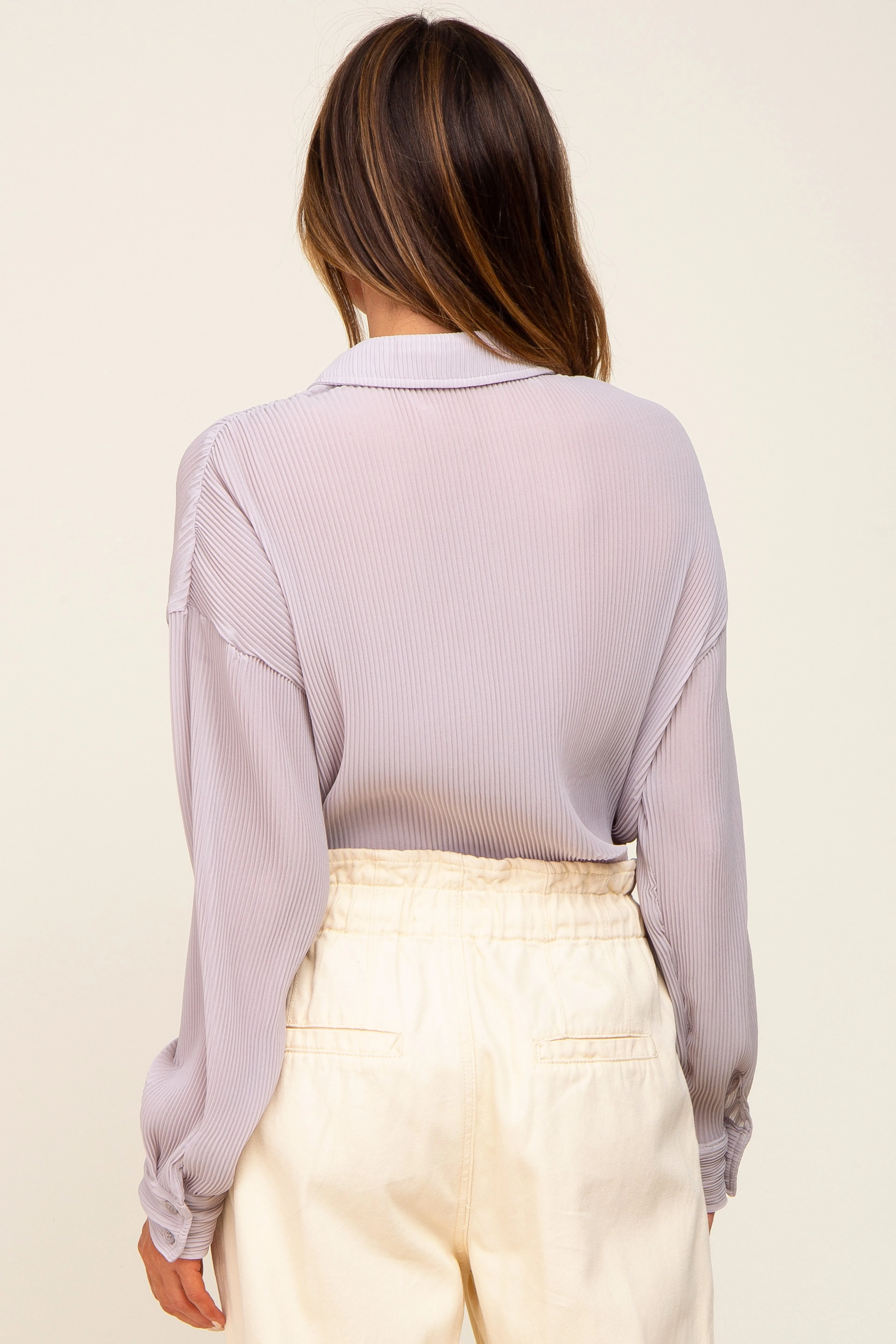 Light Grey Plisse Chiffon Blouse sold by Pinkblush product image thumbnail 3