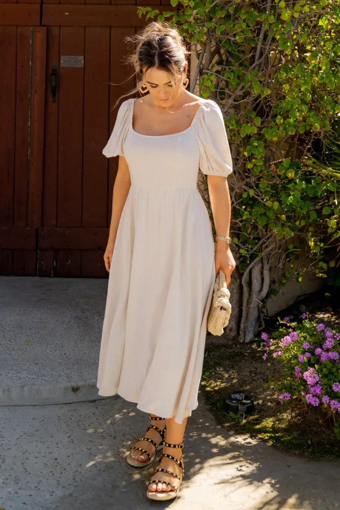 Natural Linen Midi Dress sold by Pinkblush product image thumbnail 2