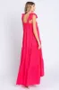 Magenta Sleeveless Tiered Maxi Dress sold by Pinkblush