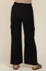 Black Raw Hem Maternity Cargo Pants sold by Pinkblush