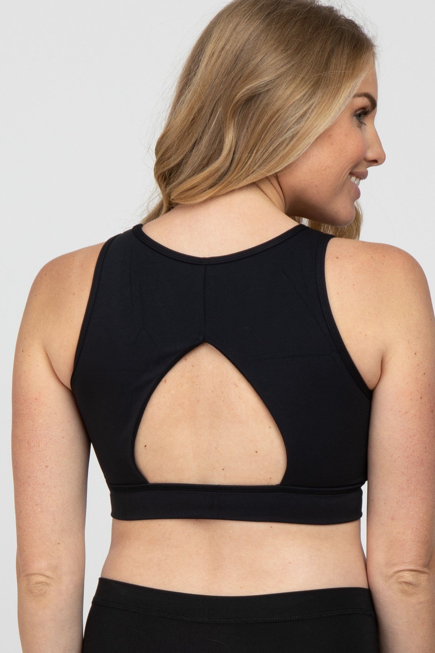 Black Triangle Cut Out Maternity Sports Bra sold by Pinkblush product image thumbnail 4
