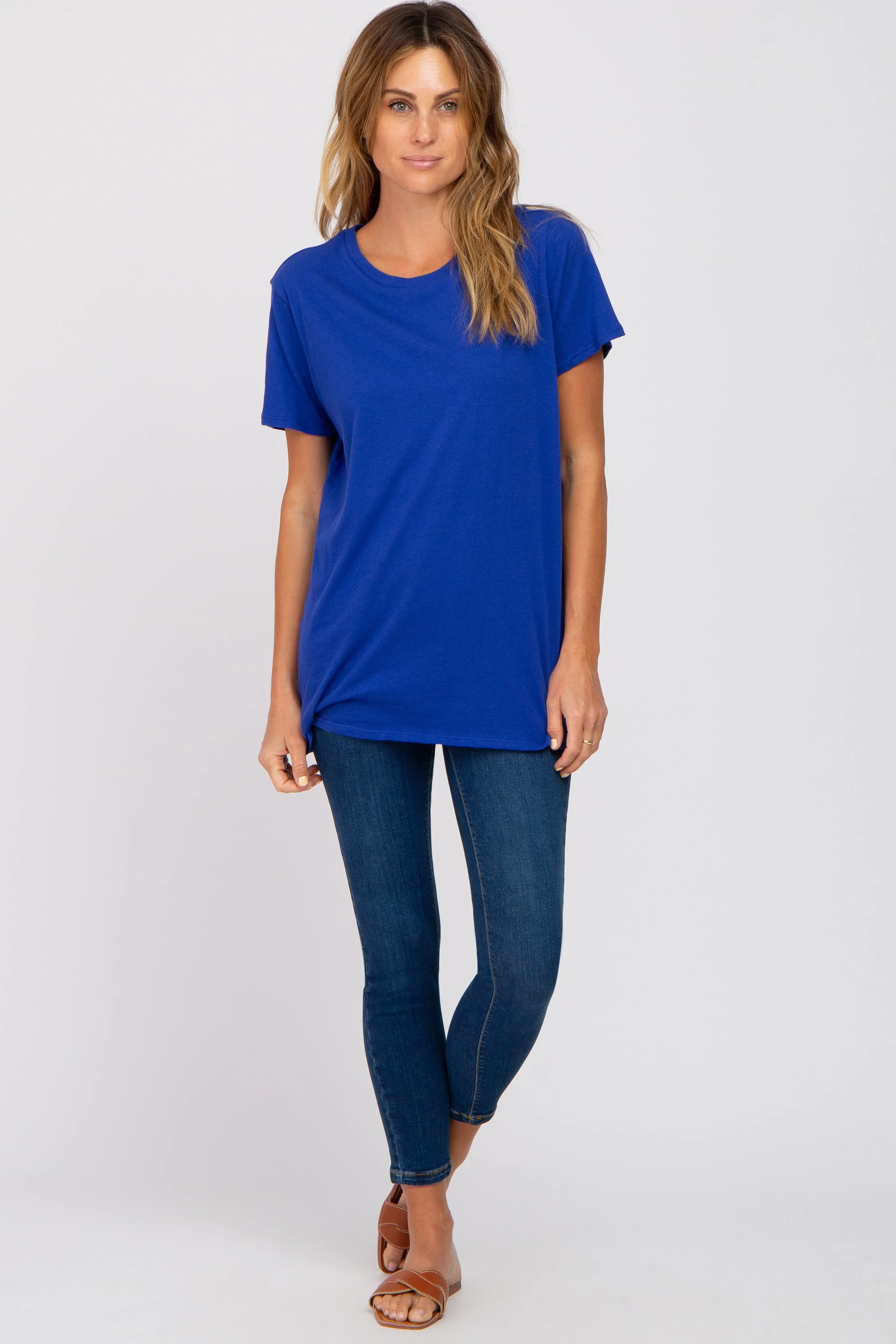 Royal Blue Oversized Short Sleeve Top sold by Pinkblush product image thumbnail 4