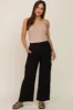 Black Raw Hem Maternity Cargo Pants sold by Pinkblush