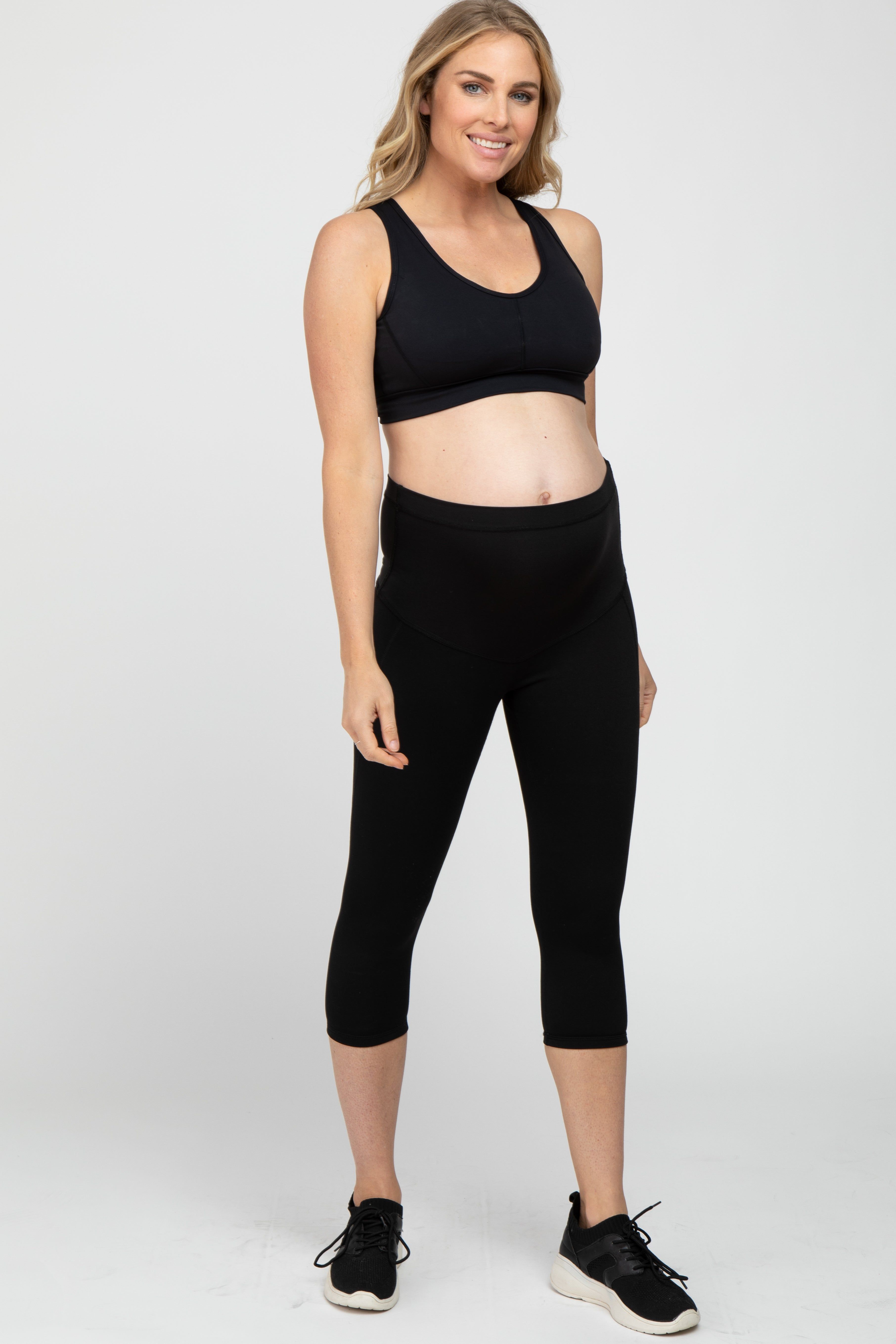 Black Triangle Cut Out Maternity Sports Bra sold by Pinkblush product image thumbnail 2