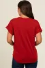 Rust Cuff Sleeve Maternity Top sold by Pinkblush