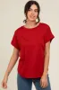 Rust Cuff Sleeve Maternity Top sold by Pinkblush