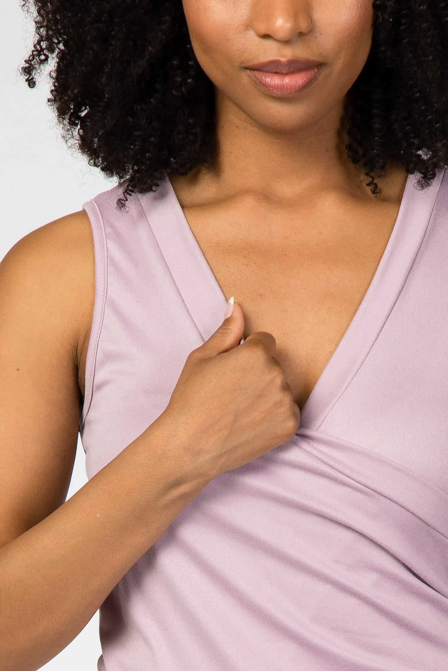 Lavender Crossover Ruched Nursing Tank sold by Pinkblush product image thumbnail 4