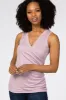 Lavender Crossover Ruched Nursing Tank sold by Pinkblush