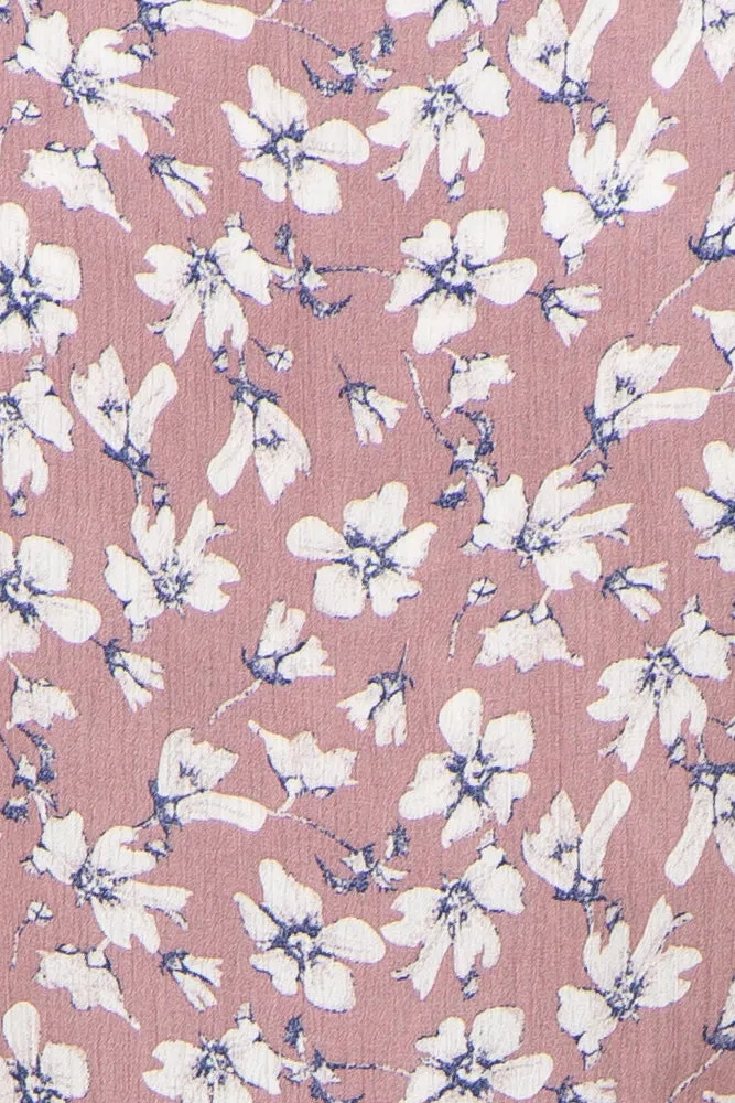 Mauve Floral Sleeveless Tiered Maternity Plus Dress sold by Pinkblush product image thumbnail 5