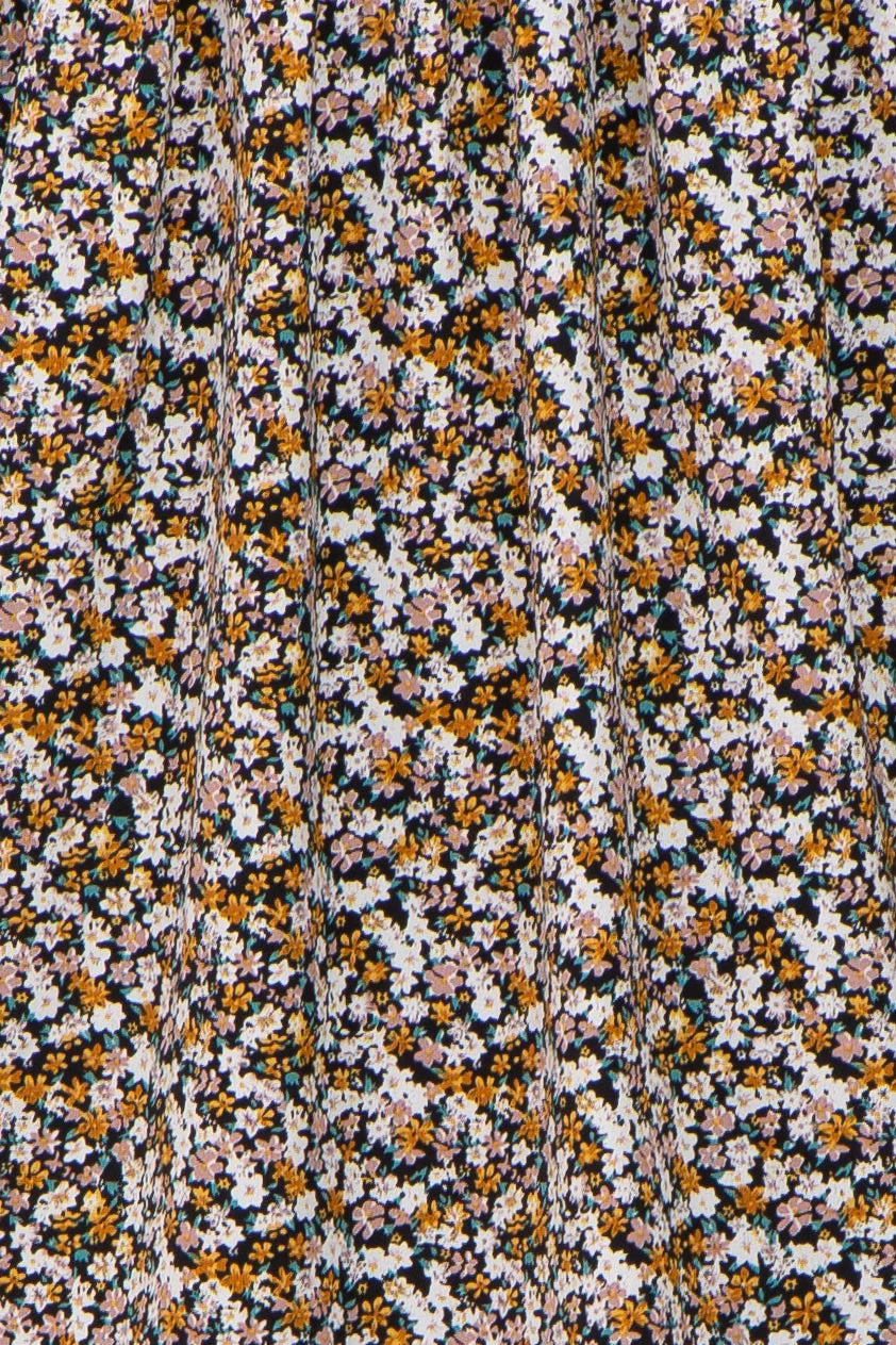 Black Floral Chiffon Balloon Sleeve Dress sold by Pinkblush product image thumbnail 4