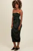 Olive Printed Strapless Cutout Fitted Maxi Dress sold by Pinkblush